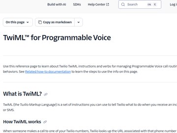 Twilio TwiML for Programmable Voice documentation